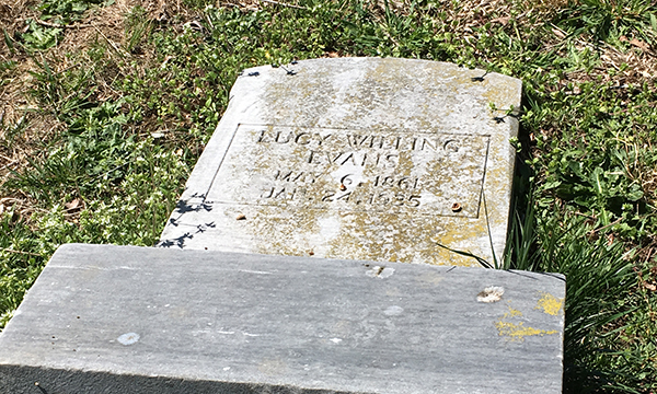 Lucy Willing Evans grave marker
